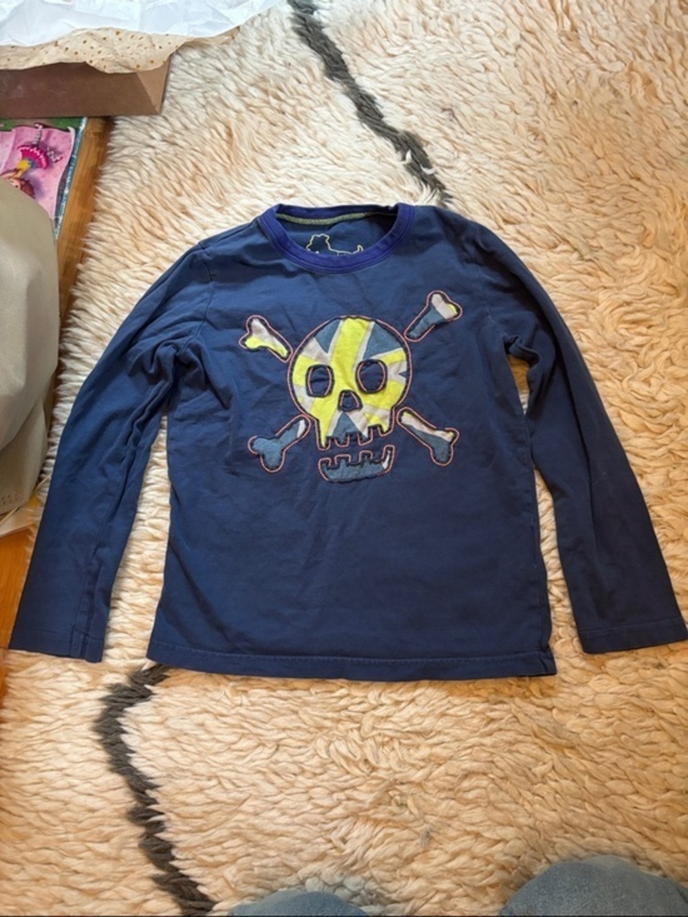 Mini Boden Long-Sleeve Tee with Skull